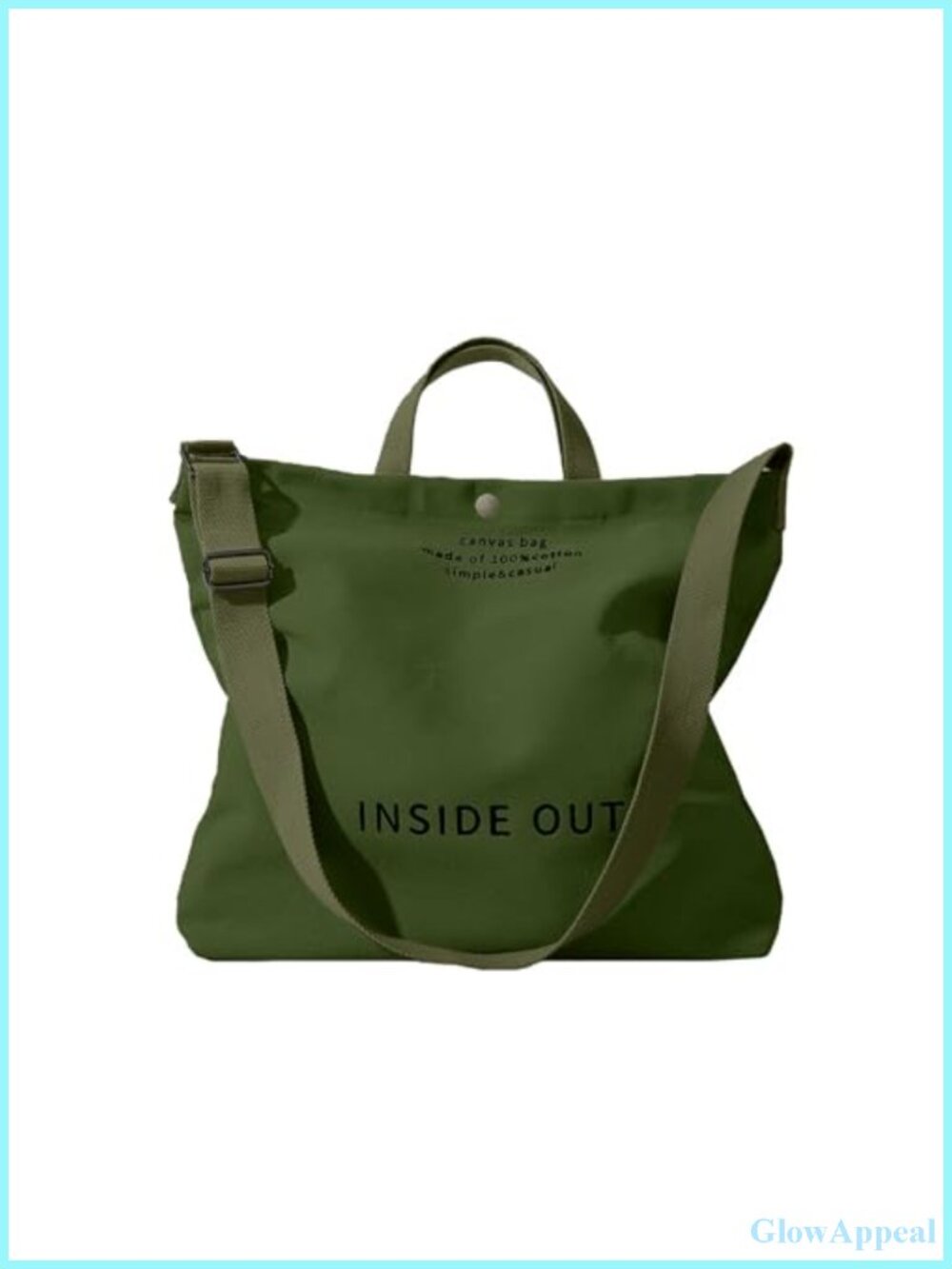 Canvas Tote Bag Handbag Crossbody with Adjustable Strap and Coin Purse